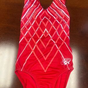 GK Simone Bold Red Gymnastics Leotard